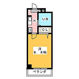 ソレアード伊藤 1Kの間取図画像