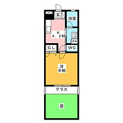 mamaisonHIRAKUTA 1Kの間取図画像