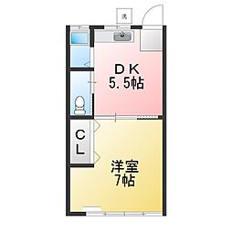 みどりコーポ 1DKの間取図画像