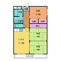 ハイツ落合  ｜ 愛知県豊明市新栄町３丁目（賃貸マンション3LDK・3階・70.18㎡） その2