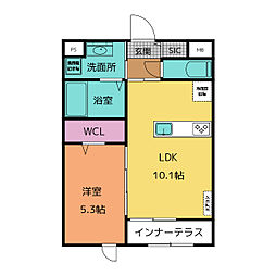 Ｔ・Ｍ・Ｎ　III 2階1LDKの間取り