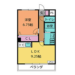 アモレ 3階1LDKの間取り