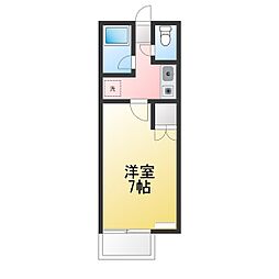 スカイハイツ 1Kの間取図画像