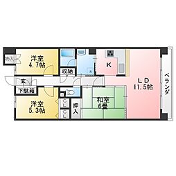エクセレンス前後 3LDKの間取図画像