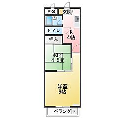 新日ビル豊明マンション 2Kの間取図画像