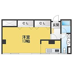 中島ビルVivreN ワンルームの間取図画像