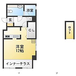 Leabbollire ワンルームの間取図画像