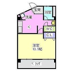 ヤカタハイツ 1Kの間取図画像