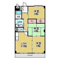 セントポーリアサウス 3LDKの間取図画像