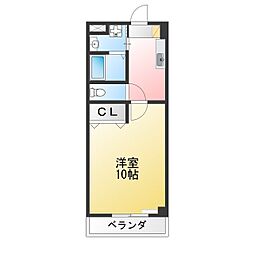 History刈谷 1Kの間取図画像