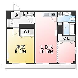 VieWF 1LDKの間取図画像