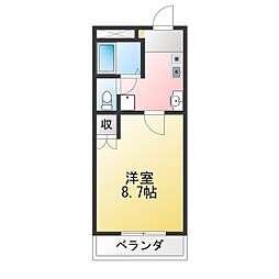 シャトルピーチ 1Kの間取図画像