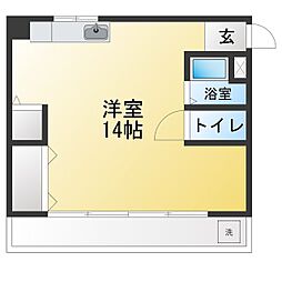 近藤一芳ビル ワンルームの間取図画像