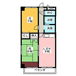 SKYWAY2001 2LDKの間取図画像