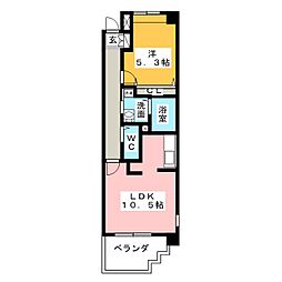 EVERGREEN2 1LDKの間取図画像