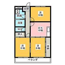 アピタシオン・モァージュ 3DKの間取図画像