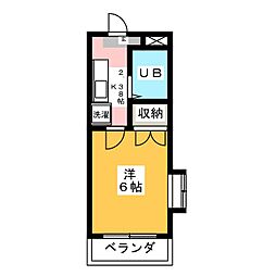 パレスサンライズ 1Kの間取図画像