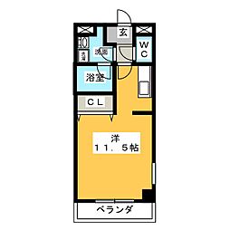 Superior ワンルームの間取図画像