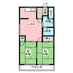 サンライトマンション147 2LDKの間取図画像