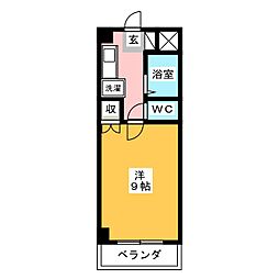 クイーンシティひしの 1Kの間取図画像