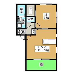 アビタシオンS 1LDKの間取図画像