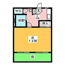 メゾン旭 1DKの間取図画像