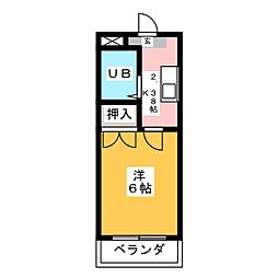サンシャイン旭 1Kの間取図画像