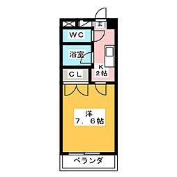 コロナハイツ 1Kの間取図画像