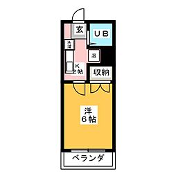パレスプレサス7th 1Kの間取図画像