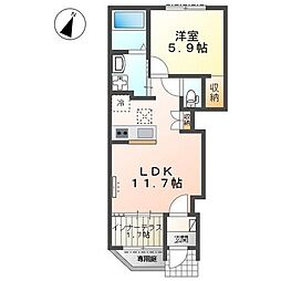 グランフォルテ 1LDKの間取図画像