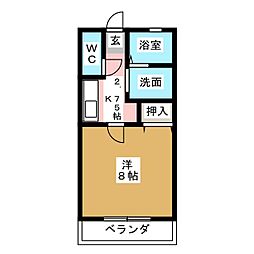 アルパチーノA 1Kの間取図画像