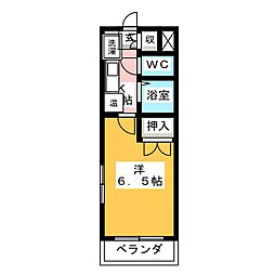 こばやしハイム 1Kの間取図画像