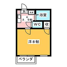 SweetTerrace 1Kの間取図画像
