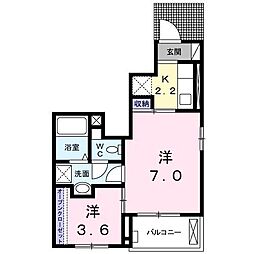 はくほう・桜 1Kの間取図画像