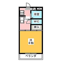 グレース朋栄 1Kの間取図画像