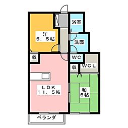 ミレニアム・サンE 2LDKの間取図画像