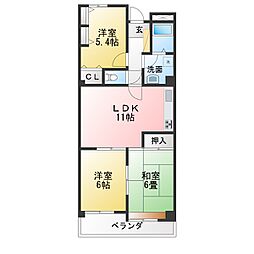 ロアジール上ケ池 3LDKの間取図画像