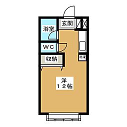ツリーガーデン旭2 ワンルームの間取図画像