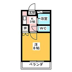 ジョイフル音貝 1Kの間取図画像