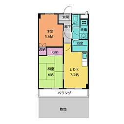 エスポワールアイ 2DKの間取図画像