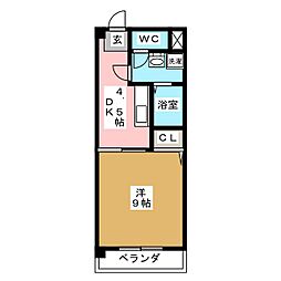 リバティベル三好丘 1DKの間取図画像