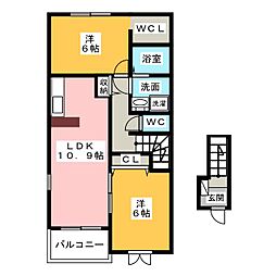 ネクサスクエアワン 2LDKの間取図画像