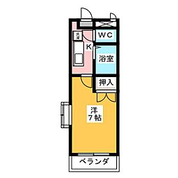 サンアップロイヤルガーデンパート2 1Kの間取図画像