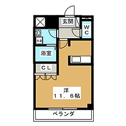ミール株山 ワンルームの間取図画像