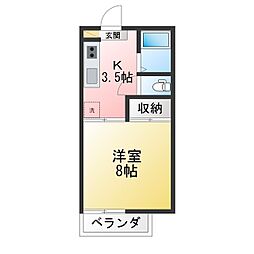 エクシブ16 1Kの間取図画像