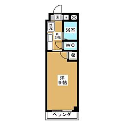 ヤングビレッジマキ 1Kの間取図画像
