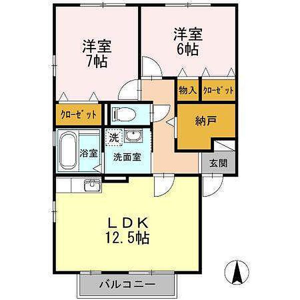 ラ・ベルメゾン・グラース ｜愛知県海部郡蟹江町学戸４丁目(賃貸アパート2LDK・2階・64.00㎡)の写真 その2