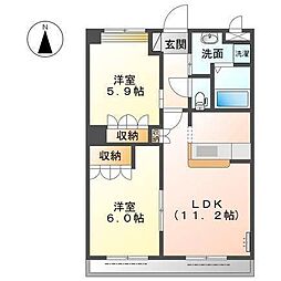 サンフォレスタ 1階2LDKの間取り