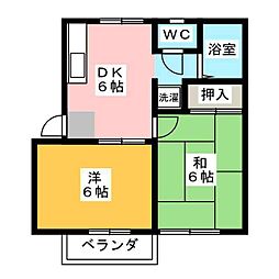 アネックス七宝 2DKの間取図画像