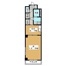 ヴァリエ蟹江町本町 3階1DKの間取り